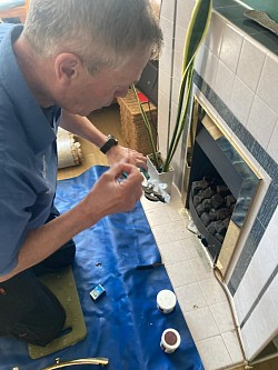 Testing a gas fire chimney